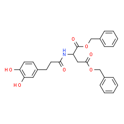 ChemSpider 2D Image | Dibenzyl N-[3-(3,4-dihydroxyphenyl)propanoyl]aspartate | C27H27NO7