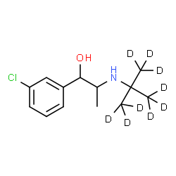 ChemSpider 2D Image | 1-(3-Chlorophenyl)-2-{[2-(~2~H_3_)methyl(~2~H_6_)-2-propanyl]amino}-1-propanol | C13H11D9ClNO
