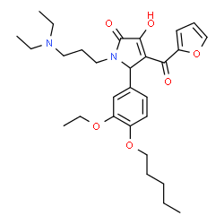ChemSpider 2D Image | 1-[3-(Diethylamino)propyl]-5-[3-ethoxy-4-(pentyloxy)phenyl]-4-(2-furoyl)-3-hydroxy-1,5-dihydro-2H-pyrrol-2-one | C29H40N2O6
