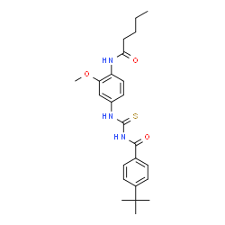 ChemSpider 2D Image | N-[4-({[(4-TERT-BUTYLPHENYL)FORMAMIDO]METHANETHIOYL}AMINO)-2-METHOXYPHENYL]PENTANAMIDE | C24H31N3O3S