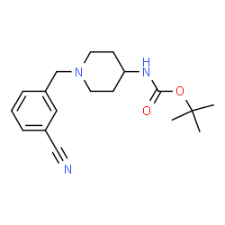 ChemSpider 2D Image | 2-Methyl-2-propanyl [1-(3-cyanobenzyl)-4-piperidinyl]carbamate | C18H25N3O2