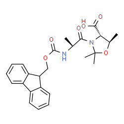 ChemSpider 2D Image | (4S,5R)-3-{N-[(9H-Fluoren-9-ylmethoxy)carbonyl]-L-alanyl}-2,2,5-trimethyl-1,3-oxazolidine-4-carboxylic acid | C25H28N2O6