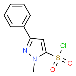 ChemSpider 2D Image | 2-METHYL-5-PHENYLPYRAZOLE-3-SULFONYL CHLORIDE | C10H9ClN2O2S