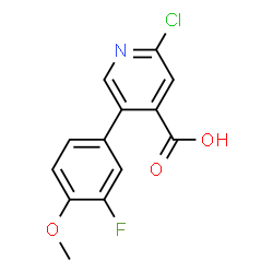 ChemSpider 2D Image | 2-Chloro-5-(3-fluoro-4-methoxyphenyl)isonicotinic acid | C13H9ClFNO3