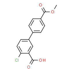 ChemSpider 2D Image | 4-Chloro-4'-(methoxycarbonyl)-3-biphenylcarboxylic acid | C15H11ClO4