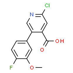 ChemSpider 2D Image | 2-Chloro-5-(4-fluoro-3-methoxyphenyl)isonicotinic acid | C13H9ClFNO3