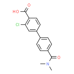 ChemSpider 2D Image | 3-Chloro-4'-(dimethylcarbamoyl)-4-biphenylcarboxylic acid | C16H14ClNO3