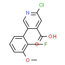 ChemSpider 2D Image | 2-Chloro-5-(2-fluoro-3-methoxyphenyl)isonicotinic acid | C13H9ClFNO3