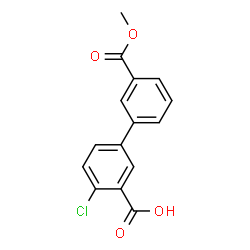 ChemSpider 2D Image | 4-Chloro-3'-(methoxycarbonyl)-3-biphenylcarboxylic acid | C15H11ClO4