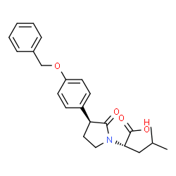 ChemSpider 2D Image | (2S)-2-{(3S)-3-[4-(Benzyloxy)phenyl]-2-oxo-1-pyrrolidinyl}-4-methylpentanoic acid | C23H27NO4