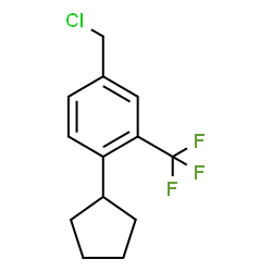 ChemSpider 2D Image | 4-(Chloromethyl)-1-cyclopentyl-2-(trifluoromethyl)benzene | C13H14ClF3