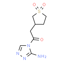 ChemSpider 2D Image | 1-(3-Amino-4H-1,2,4-triazol-4-yl)-2-(1,1-dioxidotetrahydro-3-thiophenyl)ethanone | C8H12N4O3S
