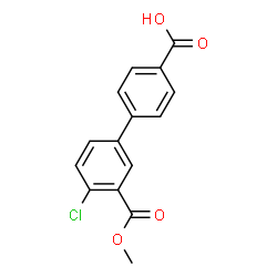 ChemSpider 2D Image | 4'-Chloro-3'-(methoxycarbonyl)-4-biphenylcarboxylic acid | C15H11ClO4