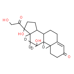 ChemSpider 2D Image | 11,17,21-Trihydroxy(9,11,12,12-~2~H_4_)pregn-4-ene-3,20-dione | C21H26D4O5