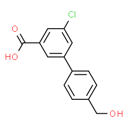 ChemSpider 2D Image | 5-Chloro-4'-(hydroxymethyl)-3-biphenylcarboxylic acid | C14H11ClO3