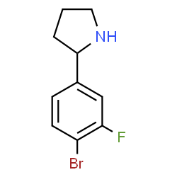 ChemSpider 2D Image | 2-(4-Bromo-3-fluorophenyl)pyrrolidine | C10H11BrFN