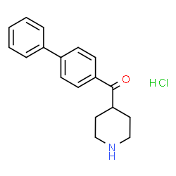 ChemSpider 2D Image | 4-Biphenylyl(4-piperidinyl)methanone hydrochloride (1:1) | C18H20ClNO