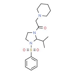 ChemSpider 2D Image | 1-[2-Isopropyl-3-(phenylsulfonyl)-1-imidazolidinyl]-2-(1-piperidinyl)ethanone | C19H29N3O3S