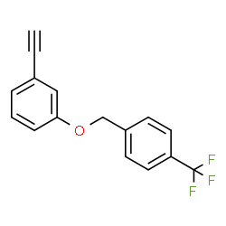 ChemSpider 2D Image | 1-Ethynyl-3-{[4-(trifluoromethyl)benzyl]oxy}benzene | C16H11F3O