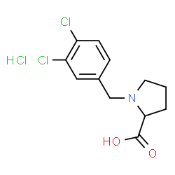 ChemSpider 2D Image | 1-(3,4-Dichlorobenzyl)proline hydrochloride (1:1) | C12H14Cl3NO2