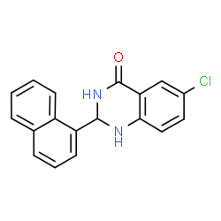 ChemSpider 2D Image | 6-Chloro-2-(1-naphthyl)-2,3-dihydro-4(1H)-quinazolinone | C18H13ClN2O