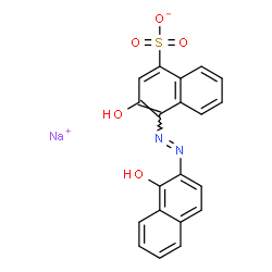 ChemSpider 2D Image | Sodium 3-hydroxy-4-[(E)-(1-hydroxy-2-naphthyl)diazenyl]-1-naphthalenesulfonate | C20H13N2NaO5S