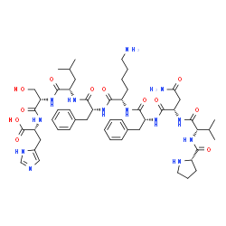 ChemSpider 2D Image | L-Prolyl-L-valyl-L-asparaginyl-D-phenylalanyl-L-lysyl-D-phenylalanyl-L-leucyl-L-seryl-D-histidine | C53H77N13O12
