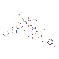 ChemSpider 2D Image | L-Tyrosyl-L-prolyl-D-glutaminyl-L-prolyl-L-glutaminyl-D-prolyl-D-phenylalanine | C43H57N9O11