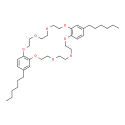 ChemSpider 2D Image | 2,16-Dihexyl-6,7,9,10,12,13,20,21,23,24,26,27-dodecahydrodibenzo[b,n][1,4,7,10,13,16,19,22]octaoxacyclotetracosine | C36H56O8