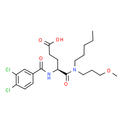 ChemSpider 2D Image | N~2~-(3,4-Dichlorobenzoyl)-N-(3-methoxypropyl)-N-pentyl-L-alpha-glutamine | C21H30Cl2N2O5