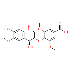 ChemSpider 2D Image | (+)-(7S,8S)-4-hydroxy-3,3',5'-trimethoxy-8',9'-dinor-8,4'-oxyneolignan-7,9-diol-7'-oic acid | C19H22O9