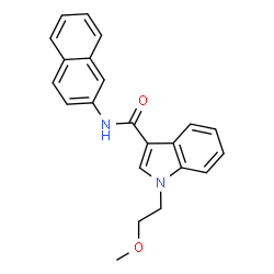 ChemSpider 2D Image | 1-(2-Methoxyethyl)-N-(2-naphthyl)-1H-indole-3-carboxamide | C22H20N2O2