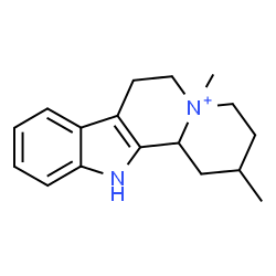 ChemSpider 2D Image | 2,5-Dimethyl-1,2,3,4,6,7,12,12b-octahydroindolo[2,3-a]quinolizin-5-ium | C17H23N2