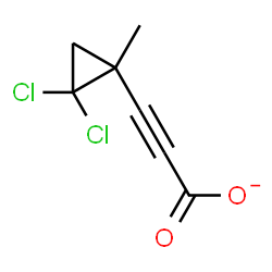 ChemSpider 2D Image | 3-(2,2-Dichloro-1-methylcyclopropyl)-2-propynoate | C7H5Cl2O2