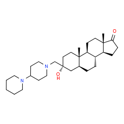 ChemSpider 2D Image | (3alpha,5alpha)-3-(1,4'-Bipiperidin-1'-ylmethyl)-3-hydroxyandrostan-17-one | C30H50N2O2