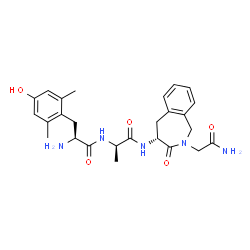 ChemSpider 2D Image | 2,6-Dimethyl-L-tyrosyl-N-[(4R)-2-(2-amino-2-oxoethyl)-3-oxo-2,3,4,5-tetrahydro-1H-2-benzazepin-4-yl]-D-alaninamide | C26H33N5O5