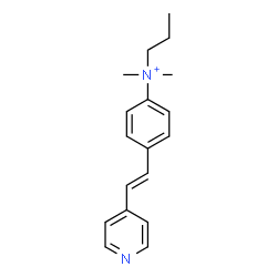 ChemSpider 2D Image | N,N-Dimethyl-N-propyl-4-[(E)-2-(4-pyridinyl)vinyl]anilinium | C18H23N2