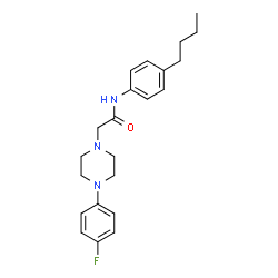 ChemSpider 2D Image | N-(4-Butylphenyl)-4-(4-fluorophenyl)-1-piperazineacetamide | C22H28FN3O
