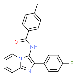 ChemSpider 2D Image | N-[2-(4-Fluorophenyl)imidazo[1,2-a]pyridin-3-yl]-4-methylbenzamide | C21H16FN3O