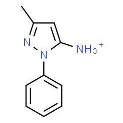 ChemSpider 2D Image | 3-Methyl-1-phenyl-1H-pyrazol-5-aminium | C10H12N3