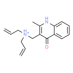 ChemSpider 2D Image | N-Allyl-N-[(2-methyl-4-oxo-1,4-dihydro-3-quinolinyl)methyl]-2-propen-1-aminium | C17H21N2O