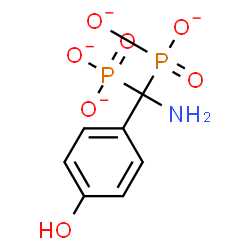 ChemSpider 2D Image | [Amino(4-hydroxyphenyl)methylene]bis(phosphonate) | C7H7NO7P2