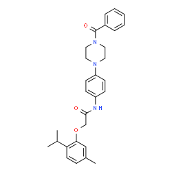 ChemSpider 2D Image | N-(4-(4-benzoylpiperazin-1-yl)phenyl)-2-(2-isopropyl-5-methylphenoxy)acetamide | C29H33N3O3