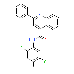 ChemSpider 2D Image | 2-Phenyl-N-(2,4,5-trichlorophenyl)-4-quinolinecarboxamide | C22H13Cl3N2O
