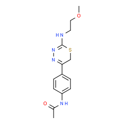 ChemSpider 2D Image | N-[4-[2-(2-methoxyethylamino)-6H-1,3,4-thiadiazin-5-yl]phenyl]acetamide | C14H18N4O2S