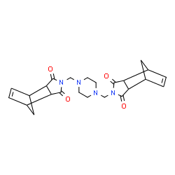 ChemSpider 2D Image | 4,4'-[1,4-Piperazinediylbis(methylene)]bis(4-azatricyclo[5.2.1.0~2,6~]dec-8-ene-3,5-dione) | C24H28N4O4