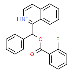 ChemSpider 2D Image | 1-{[(2-Fluorobenzoyl)oxy](phenyl)methyl}isoquinolinium | C23H17FNO2