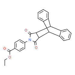 ChemSpider 2D Image | Ethyl 4-(16,18-dioxo-17-azapentacyclo[6.6.5.0~2,7~.0~9,14~.0~15,19~]nonadeca-2,4,6,9,11,13-hexaen-17-yl)benzoate | C27H21NO4