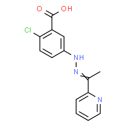 ChemSpider 2D Image | 2-Chloro-5-{2-[1-(2-pyridinyl)ethylidene]hydrazino}benzoic acid | C14H12ClN3O2