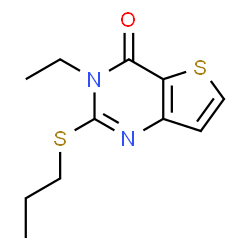 ChemSpider 2D Image | 3-Ethyl-2-(propylsulfanyl)thieno[3,2-d]pyrimidin-4(3H)-one | C11H14N2OS2